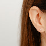 Diamond Stud Earrings in Sterling Silver