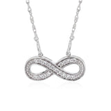Diamond Infinity Pendant on 45cm Chain in Sterling Silver