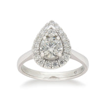 Load image into Gallery viewer, Flawless Cut 9ct White Gold Pear Shape Diamond Ring (TW=1ct)