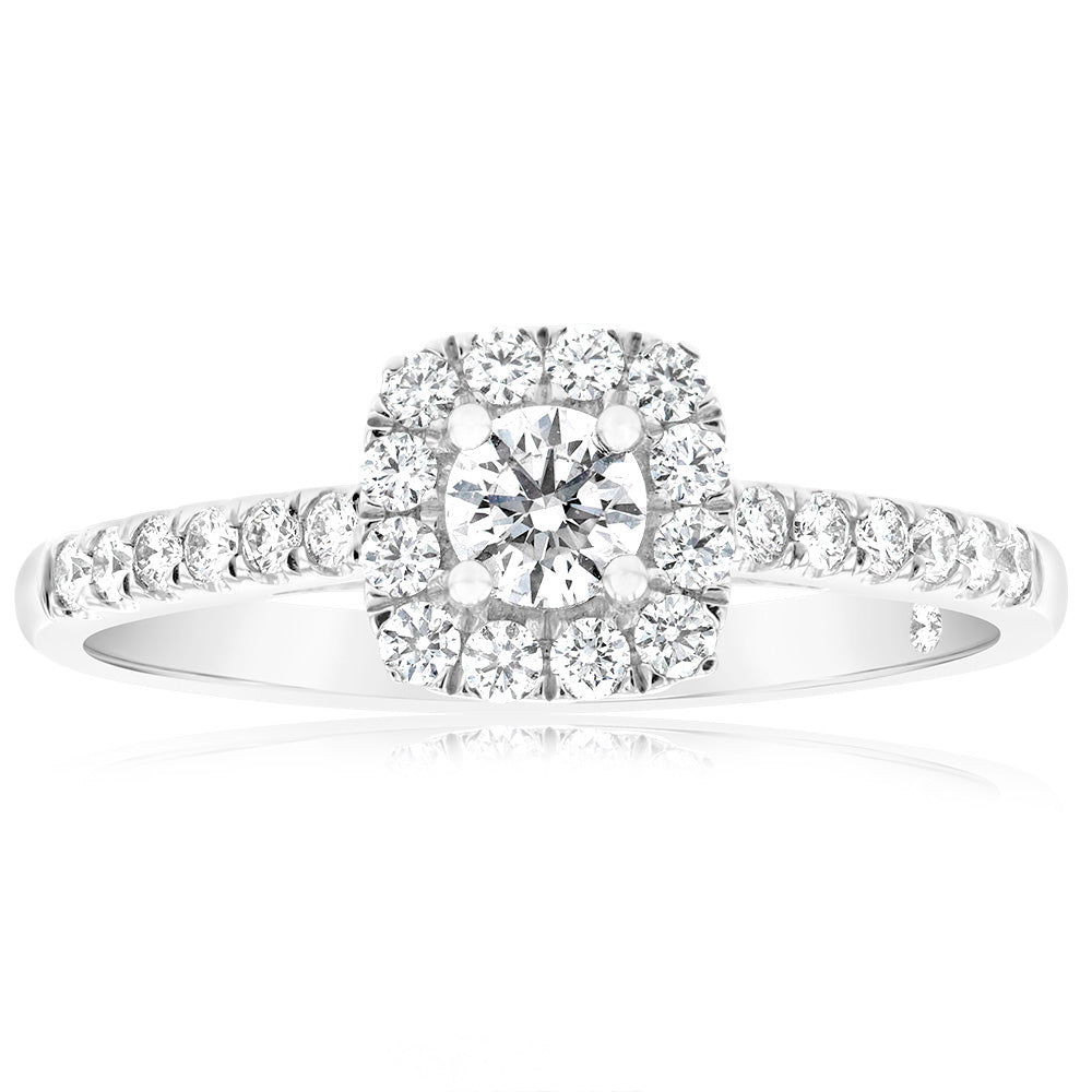 Flawless Engagement Ring with 5/8 carat TW of Diamond in 18ct White Gold