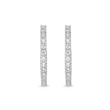 Load image into Gallery viewer, Memoire 18ct White Gold 0.30 Carat Diamond Classic Oval Hoop Earrings 17X16mm