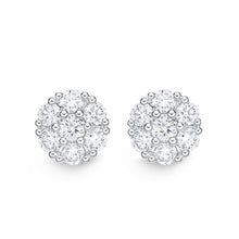 Load image into Gallery viewer, Memoire 18ct White Gold 1/2 Carat Diamond Floral Style Stud Earrings