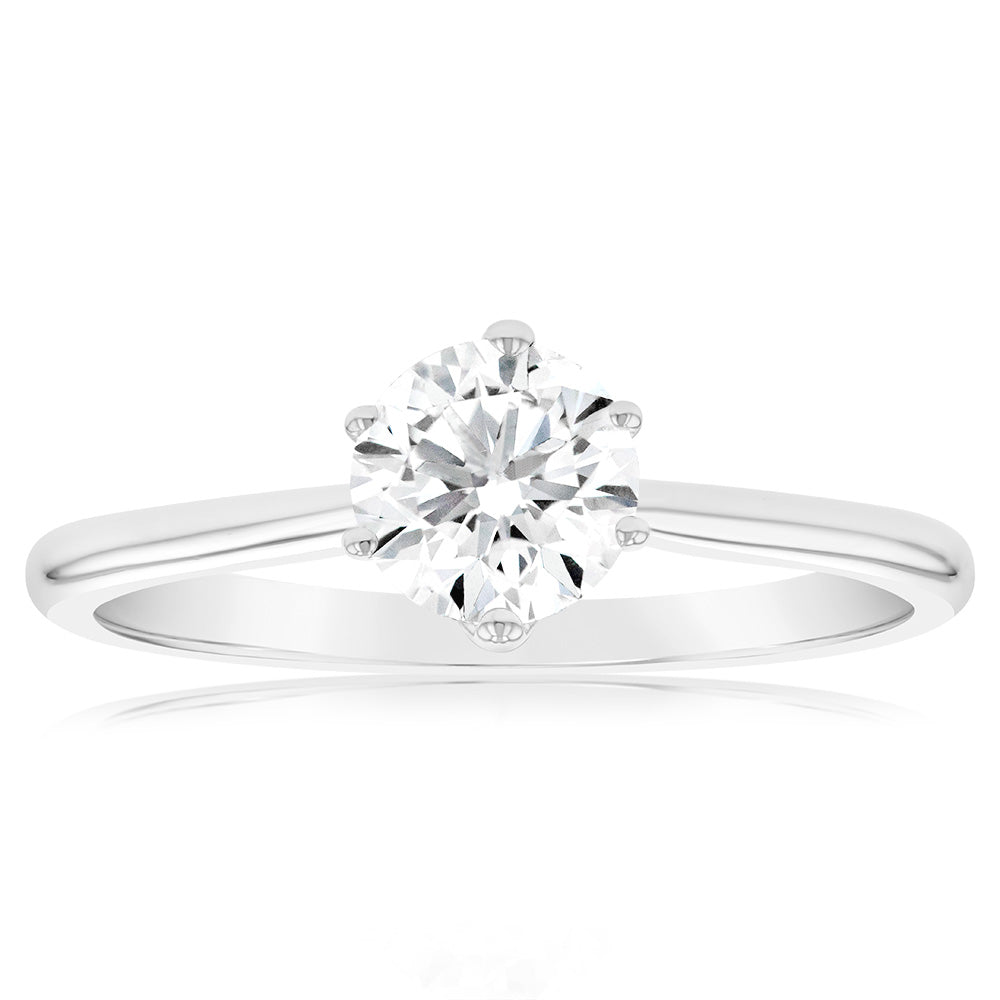 Luminesce Lab Grown 1 Carat Solitaire Engagement Ring in 14ct White Gold