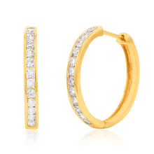 Load image into Gallery viewer, Luminesce Lab Grown 1 Carat Diamond Hoop Earring in 9ct Yellow Gold