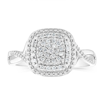 Luminesce Lab Grown Diamond 1/4 Carat Dress Ring in Sterling Silver