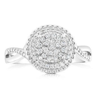 Luminesce Lab Grown Diamond 1/4 Carat Dress Ring in Sterling Silver
