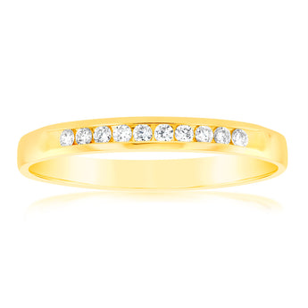 Luminesce Lab Grown Diamond 1/10 Carat Eternity Ring in 9ct Yellow Gold