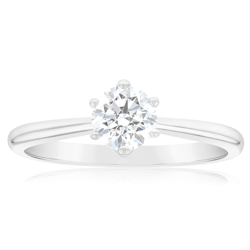 Luminesce Lab Grown 3/4 Carat Diamond Solitaire Ring set in 14ct White Gold