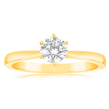 Load image into Gallery viewer, Luminesce Lab Grown 1/2 Carat Diamond Solitaire Ring set in 14ct Yellow Gold