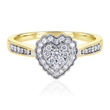 Luminesce Lab Grown 1/4 Carat Heart Diamond Ring in 9ct Yellow Gold