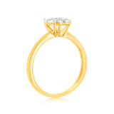 Luminesce Lab Grown 9ct Yellow Gold 1/3 Carat Diamond Flower Shaped Ring