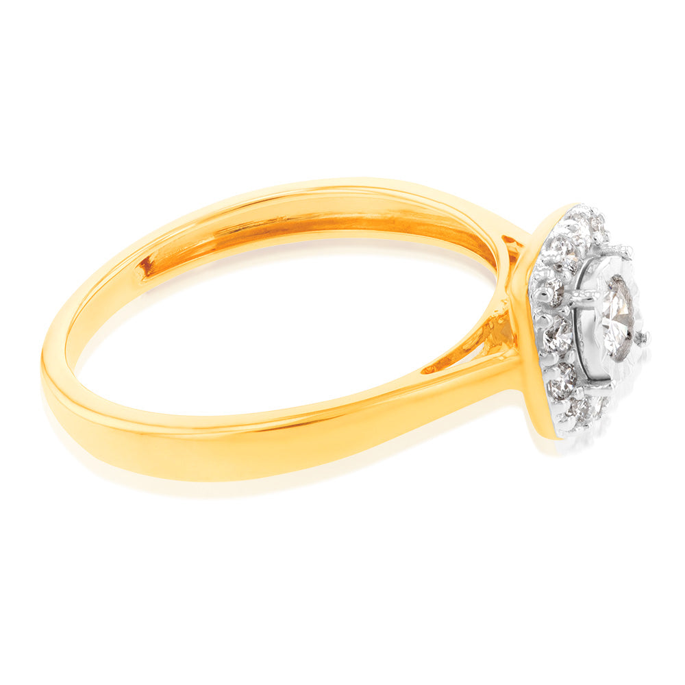 Luminesce Lab Grown Diamond .30 Carat Cluster Dress Ring in 9ct Yellow Gold