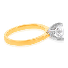 Load image into Gallery viewer, Certified Luminesce Lab Grown 1.5 Carat Solitaire Engagement Ring in 18ct Yellow Gold