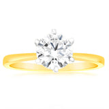 Luminesce Lab Grown Certified 2 Carat Solitaire Ring in 18ct Yellow Gold