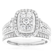 Load image into Gallery viewer, Luminesce Lab Grown Diamond Bridal Set .95Carat in  set in 10ct White Gold