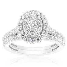 Load image into Gallery viewer, Luminesce Lab Grown Diamond 1.2CT Bridal Set in Oval Design 10ct White Gold