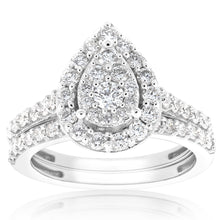 Load image into Gallery viewer, Luminesce Lab Grown Diamond 1.2CT Bridal Set in Pear Design 10ct White Gold