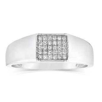Luminesce Lab Grown 1/10 Carat Diamond Gents Ring in Sterling Silver