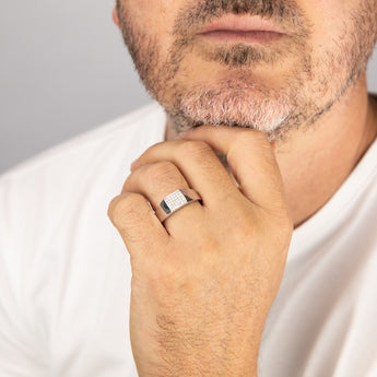 Luminesce Lab Grown 1/10 Carat Diamond Gents Ring in Sterling Silver
