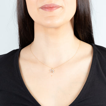 Luminesce Lab Diamond 9ct Yellow Gold Virgo Sign 1/6 Carat Diamond Pendant With Chain