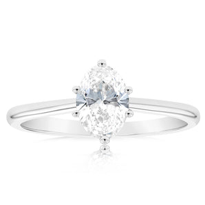 Luminesce Lab Grown 14ct White Gold 1 Carat Solitaire Ring