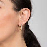 Luminesce Lab Grown 1/4 Carat Diamond Hoop Earring In Gold Plated Silver