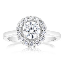 Load image into Gallery viewer, Luminesce Lab Grown 18ct White Gold 1 Carat Diamond Brilliant Halo Engagement Ring