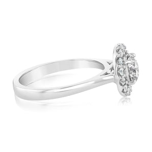 Luminesce Lab Grown 18ct White Gold 1 Carat Diamond Brilliant Halo Ring