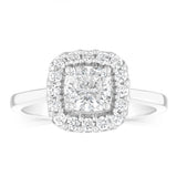 Luminesce Lab Grown 18ct White Gold 1.3 Carat Diamond Cushion Ring