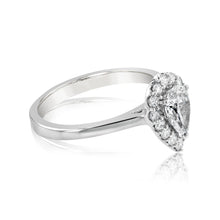Load image into Gallery viewer, Luminesce Lab Grown 18ct White Gold 1 Carat Diamond Pear Halo Ring