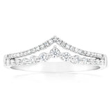 9ct White Gold 1/3 Carat Luminesce Lab Grown Diamond V Dress Ring