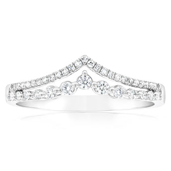 9ct White Gold 1/3 Carat Luminesce Lab Grown Diamond V Dress Ring