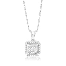 Load image into Gallery viewer, Sterling Silver Diamond Pendant &amp; Stud Earrings Set