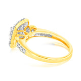 Luminesce Lab Grown 1 Carat Diamond Halo Ring in 9ct Yellow Gold
