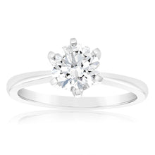 Load image into Gallery viewer, Certified Luminesce Lab Grown 1.5 Carat Solitaire Engagement Ring in 18ct White Gold