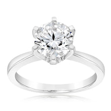 Load image into Gallery viewer, Luminesce Lab Grown Certified 2 Carat Solitaire Engagement Ring in 18ct White Gold