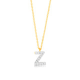 Luminesce Lab Diamond Z Initial Pendant in 9ct Yellow Gold with Adjustable 45cm Chain
