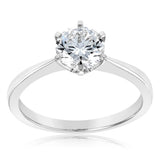 Certified Luminesce Lab Grown 1 Carat Solitaire Ring in 18ct White Gold