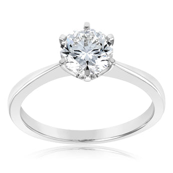 Certified Luminesce Lab Grown 1 Carat Solitaire Ring in 18ct White Gold