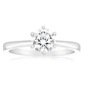 Certified Luminesce Lab Grown 1 Carat Solitaire Ring in 18ct White Gold