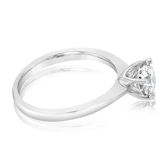Certified Luminesce Lab Grown 1 Carat Solitaire Ring in 18ct White Gold