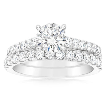 Luminesce Lab Grown 1Ct Diamond Bridal Set in 14ct White Gold