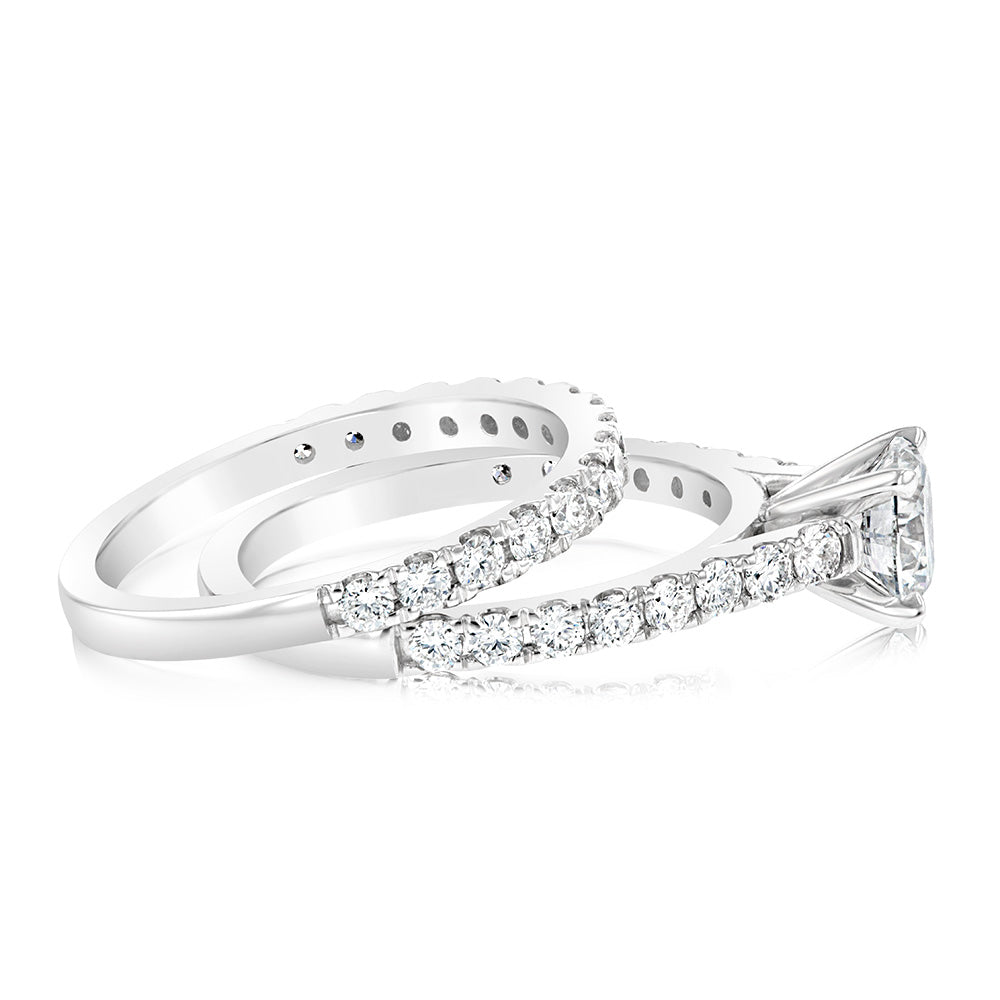 Luminesce Lab Grown 1Ct Diamond Bridal Set in 14ct White Gold