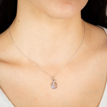9ct White Gold 1/10 Carat Luminesce Lab grown Diamond Pendant on 42cm Chain