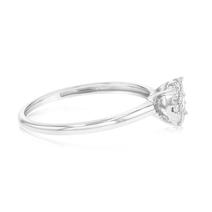 Luminesce Lab Grown 9ct White Gold 0.30 Carat Diamond Halo Solitaire Ring