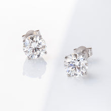 Load image into Gallery viewer, Luminesce Lab Grown Diamond 2 Carat Solitaire Stud Earrings in 14ct White Gold
