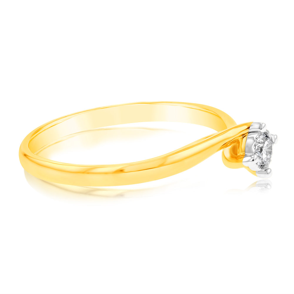 Luminesce Lab Grown Diamond Engagement Ring in 9ct Yellow Gold