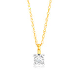 Luminesce Lab Grown Diamond Solitaire Pendant in 9ct Yellow Gold With Chain