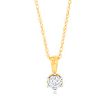 Luminesce Lab Grown Diamond 6 Claw Solitaire Pendant in 9ct Yellow Gold With Chain