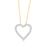 Luminesce Lab Grown 1/10 Carat Diamond Heart Pendant in 9ct Yellow Gold